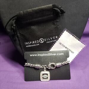 Inspired Silver Braided Bracelet w/ "13.1" Half Marathon Charm, in package